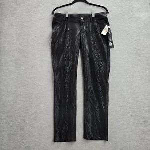Seven7 Women Jeans 28 Black Animal‎ Print Jeggings Embroidered Shimmer NWT
